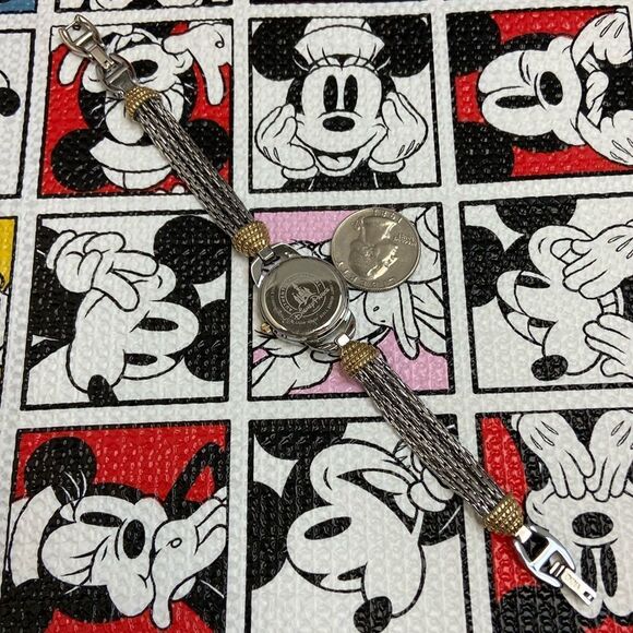 Disney Parks Minnie Mouse Two-Tone Bracelet Watch Mother of Pearl Dial main image 12